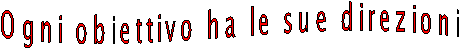 Ogni obiettivo ha le sue direzioni